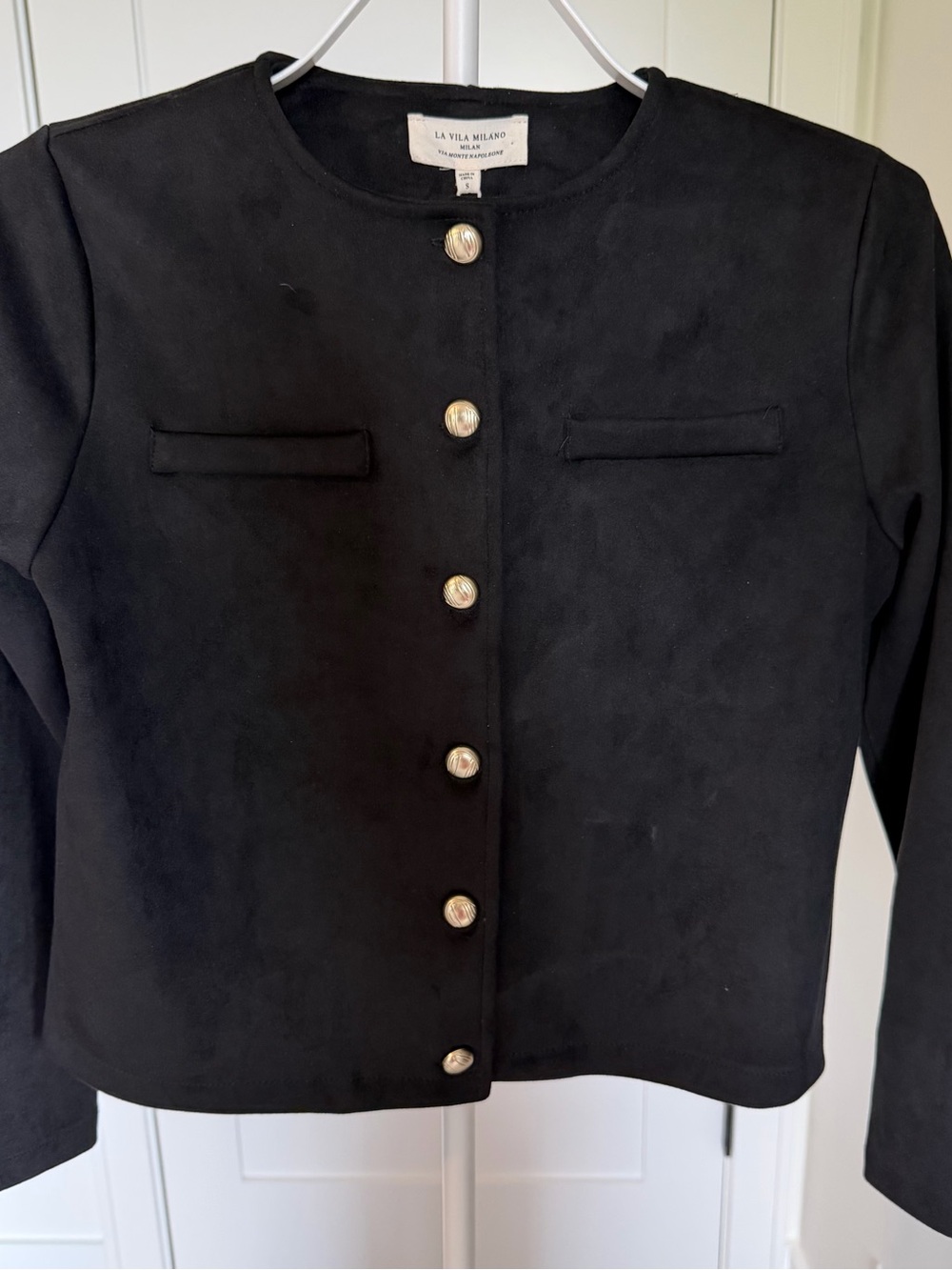(NWT) La Vila Milano Button-Front Women’s Boyfriend Jacket Black Size S